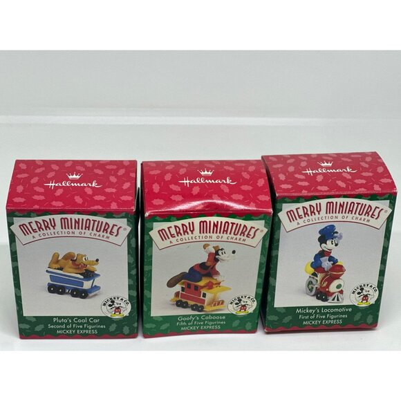 VTG 1998 Disney Merry Miniatures Mickey Mouse Express Train Complete Set NIB - Picture 6 of 8